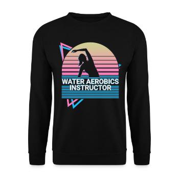 Water Aerobics Teacher Retro - Unisex Sweatshirt - black - Front - Alina (178cm) & Michal (187cm)