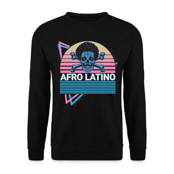 Afro Latino Gothic Skull Crossbone Retro - Unisex Sweatshirt - black - Front - Alina (178cm) & Michal (187cm)