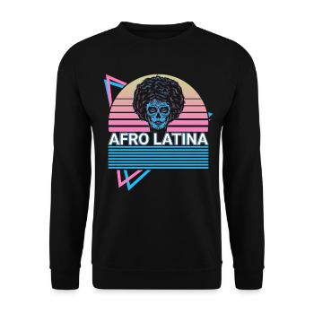 Afro Latina Gothic Skull Retro - Unisex Sweatshirt - black - Front - Alina (178cm) & Michal (187cm)