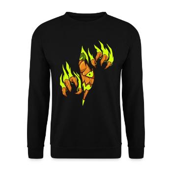 Jack O'Lantern - Evil Halloween Pumpkin - Unisex Sweatshirt - black - Front - Alina (178cm) & Michal (187cm)