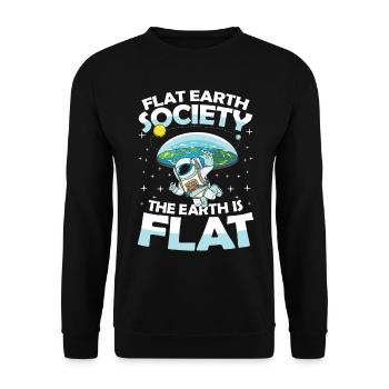 Flat Earth Society The Earth is Flat - Unisex Pullover - Schwarz - Vorne - Alina (178cm) & Michal (187cm)