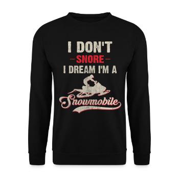Ich schnarche nicht, ich träum ich bin ein - Unisex Pullover - Schwarz - Vorne - Alina (178cm) & Michal (187cm)