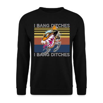 I Bang Ditches Schneemobil braust über Gräben - Unisex Pullover - Schwarz - Vorne - Alina (178cm) & Michal (187cm)