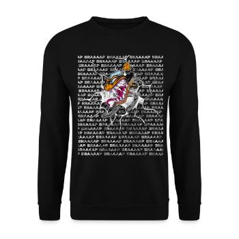 Schneemobil Monster springt durch Braap Sound - Unisex Pullover - Schwarz - Vorne - Alina (178cm) & Michal (187cm)