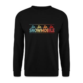Schneemobil Vintage Fahrer - Unisex Pullover - Schwarz - Vorne - Alina (178cm) & Michal (187cm)
