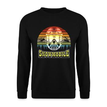 Schneemobil Rennfahrer Helm Neon Just Sent It - Unisex Pullover - Schwarz - Vorne - Alina (178cm) & Michal (187cm)