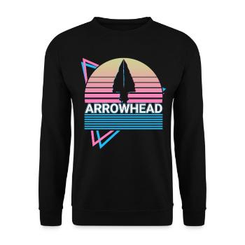 Pfeilspitze Retro - Unisex Pullover - Schwarz - Vorne - Alina (178cm) & Michal (187cm)