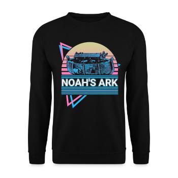 Arche Noah Christentum Christentum Retro - Unisex Pullover - Schwarz - Vorne - Alina (178cm) & Michal (187cm)