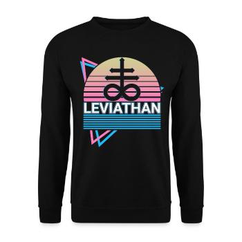 Leviathan Symbol Antike jüdische Mythologie Retro - Unisex Pullover - Schwarz - Vorne - Alina (178cm) & Michal (187cm)