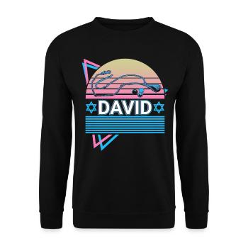 David Christian Christianity Retro - Unisex Sweatshirt - black - Front - Alina (178cm) & Michal (187cm)