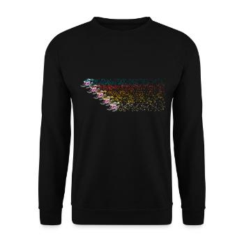 Schneemobil Retro Sternen Parade für - Unisex Pullover - Schwarz - Vorne - Alina (178cm) & Michal (187cm)