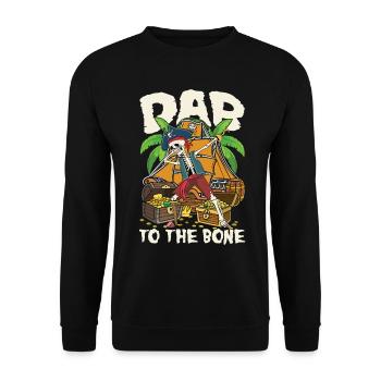 Dab To The Bone für einen Piraten Fan - Unisex Pullover - Schwarz - Vorne - Alina (178cm) & Michal (187cm)