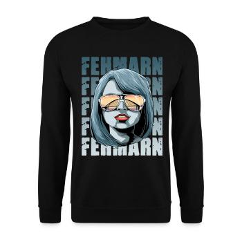 Fehmarn Fehmarnundbrücke Sonnenbrille - Unisex Pullover - Schwarz - Vorne - Alina (178cm) & Michal (187cm)