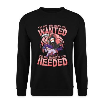 I'm Not The Hero You Wanted I'm The Monster You - Unisex Pullover - Schwarz - Vorne - Alina (178cm) & Michal (187cm)