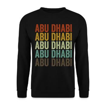 Abu Dhabi Vereinigte Arabische Emirate Retro Vinta - Unisex Pullover - Schwarz - Vorne - Alina (178cm) & Michal (187cm)