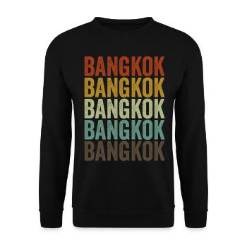 Bangkok Thailand Retro Vintage - Unisex Sweatshirt - black - Front - Alina (178cm) & Michal (187cm)