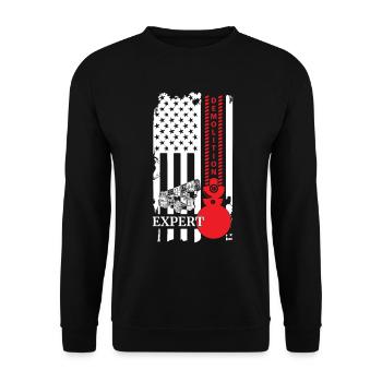 Amerika Abrissbirne für Haus Demolisierungs - Unisex Pullover - Schwarz - Vorne - Alina (178cm) & Michal (187cm)