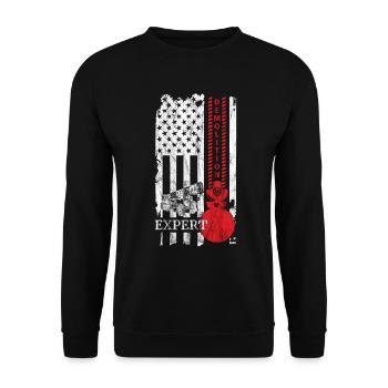USA Abrissbirne für Demolisierungs Experte am Demo - Unisex Pullover - Schwarz - Vorne - Alina (178cm) & Michal (187cm)
