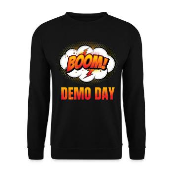 Boom heute ist Haus Abbruch Tag für Bauarbeiter - Unisex Pullover - Schwarz - Vorne - Alina (178cm) & Michal (187cm)