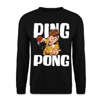Table Tennis Ping-pong Outfit Table Tennis Player - Unisex Sweatshirt - black - Front - Alina (178cm) & Michal (187cm)