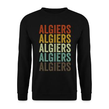 Alger Algérie Rétro Vintage - Sweat-shirt Unisexe - noir - Devant - Alina (178cm) & Michal (187cm)