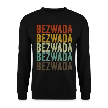 Bezwada India Rétro Vintage - Sweat-shirt Unisexe - noir - Devant - Alina (178cm) & Michal (187cm)