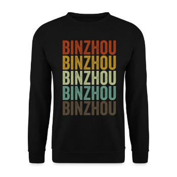 Binzhou China Retro Vintage - Unisex Pullover - Schwarz - Vorne - Alina (178cm) & Michal (187cm)