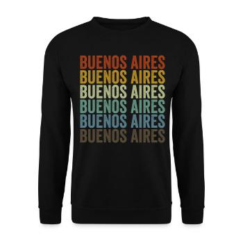 Buenos Aires Argentina Retro Vintage - Unisex Sweatshirt - black - Front - Alina (178cm) & Michal (187cm)