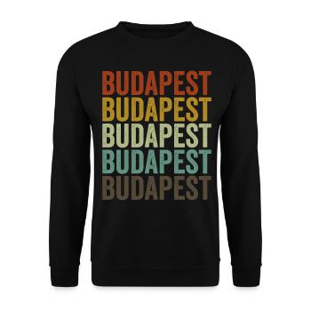 Budapest Hongrie Rétro Vintage - Sweat-shirt Unisexe - noir - Devant - Alina (178cm) & Michal (187cm)