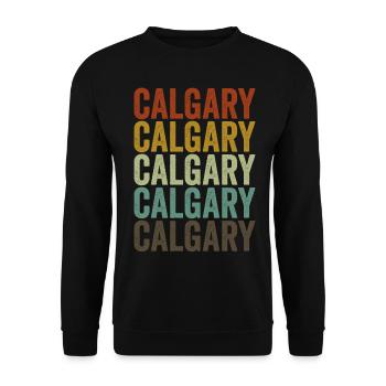 Calgary Kanada Retro Vintage - Unisex Pullover - Schwarz - Vorne - Alina (178cm) & Michal (187cm)