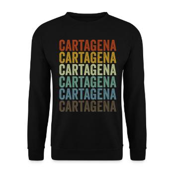 Carthagène Colombie Rétro Vintage - Sweat-shirt Unisexe - noir - Devant - Alina (178cm) & Michal (187cm)