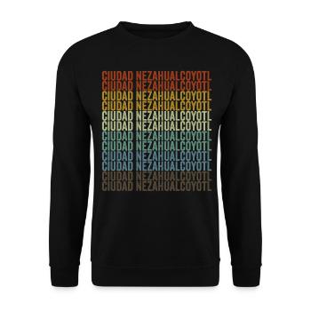Ciudad Nezahualcoyotl Mexique Rétro Vintage - Sweat-shirt Unisexe - noir - Devant - Alina (178cm) & Michal (187cm)