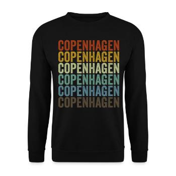 Copenhagen Denmark Retro Vintage - Unisex Sweatshirt - black - Front - Alina (178cm) & Michal (187cm)