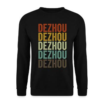 Dezhou China Retro Vintage - Unisex Pullover - Schwarz - Vorne - Alina (178cm) & Michal (187cm)
