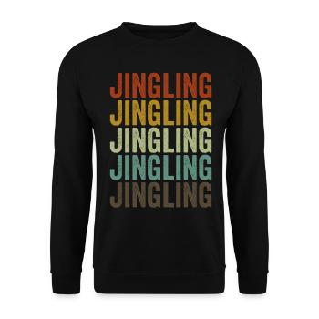 Jingling China Retro Vintage - Unisex Pullover - Schwarz - Vorne - Alina (178cm) & Michal (187cm)