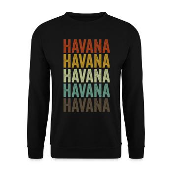 Havanna Kuba Retro Vintage - Unisex Pullover - Schwarz - Vorne - Alina (178cm) & Michal (187cm)