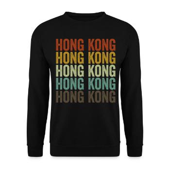 Hong Kong Hong Kong Retro Vintage - Unisex Sweatshirt - black - Front - Alina (178cm) & Michal (187cm)