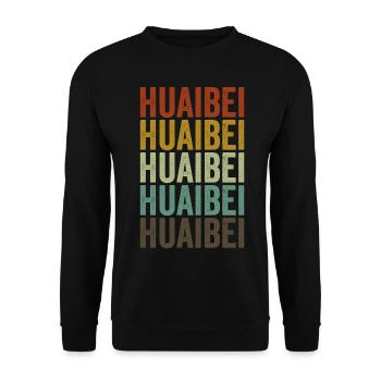 Huaibei China Retro Vintage - Unisex Pullover - Schwarz - Vorne - Alina (178cm) & Michal (187cm)
