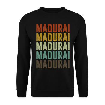 Madurai India Rétro Vintage - Sweat-shirt Unisexe - noir - Devant - Alina (178cm) & Michal (187cm)