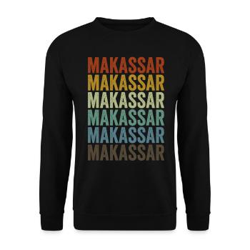 Makassar Indonésie Rétro Vintage - Sweat-shirt Unisexe - noir - Devant - Alina (178cm) & Michal (187cm)