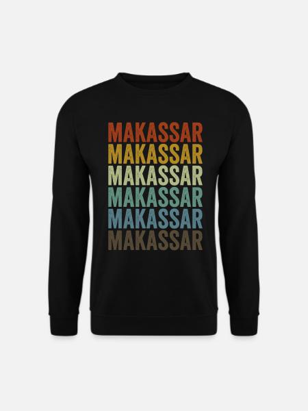 Makassar Indonesien Retro Vintage - Unisex Pullover - Schwarz