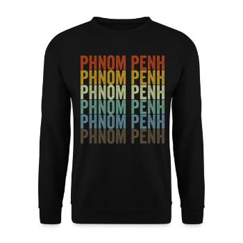 Phnom Penh Cambodge Rétro Vintage - Sweat-shirt Unisexe - noir - Devant - Alina (178cm) & Michal (187cm)