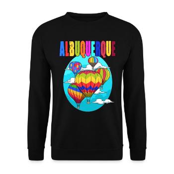 Albuquerque Ballon New Mexico Party Heißluftballon - Unisex Pullover - Schwarz - Vorne - Alina (178cm) & Michal (187cm)
