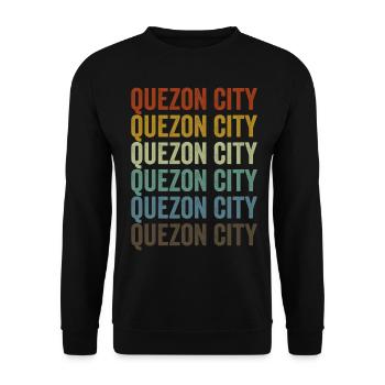 Quezon City Philippines Retro Vintage - Unisex Sweatshirt - black - Front - Alina (178cm) & Michal (187cm)