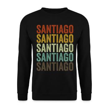 Santiago Chili Rétro Vintage - Sweat-shirt Unisexe - noir - Devant - Alina (178cm) & Michal (187cm)