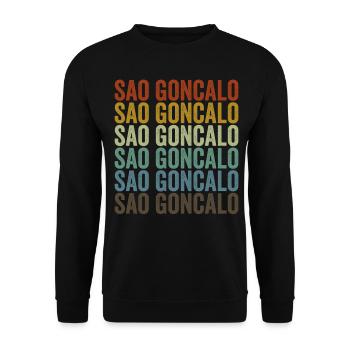 Sao Goncalo Brasilien Retro Vintage - Unisex Pullover - Schwarz - Vorne - Alina (178cm) & Michal (187cm)