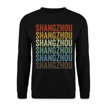 Shangzhou China Retro Vintage - Unisex Pullover - Schwarz - Vorne - Alina (178cm) & Michal (187cm)