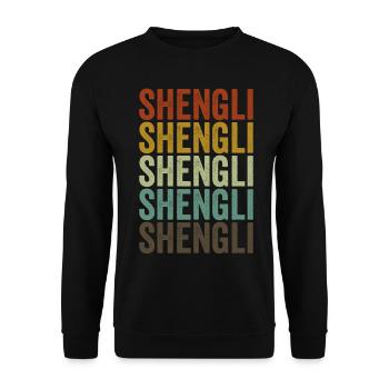 Shengli China Retro Vintage - Unisex Pullover - Schwarz - Vorne - Alina (178cm) & Michal (187cm)