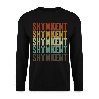 Shymkent Kasachstan Retro Vintage - Unisex Pullover - Schwarz - Vorne - Alina (178cm) & Michal (187cm)