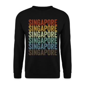 Singapore Singapore Retro Vintage - Unisex Sweatshirt - black - Front - Alina (178cm) & Michal (187cm)